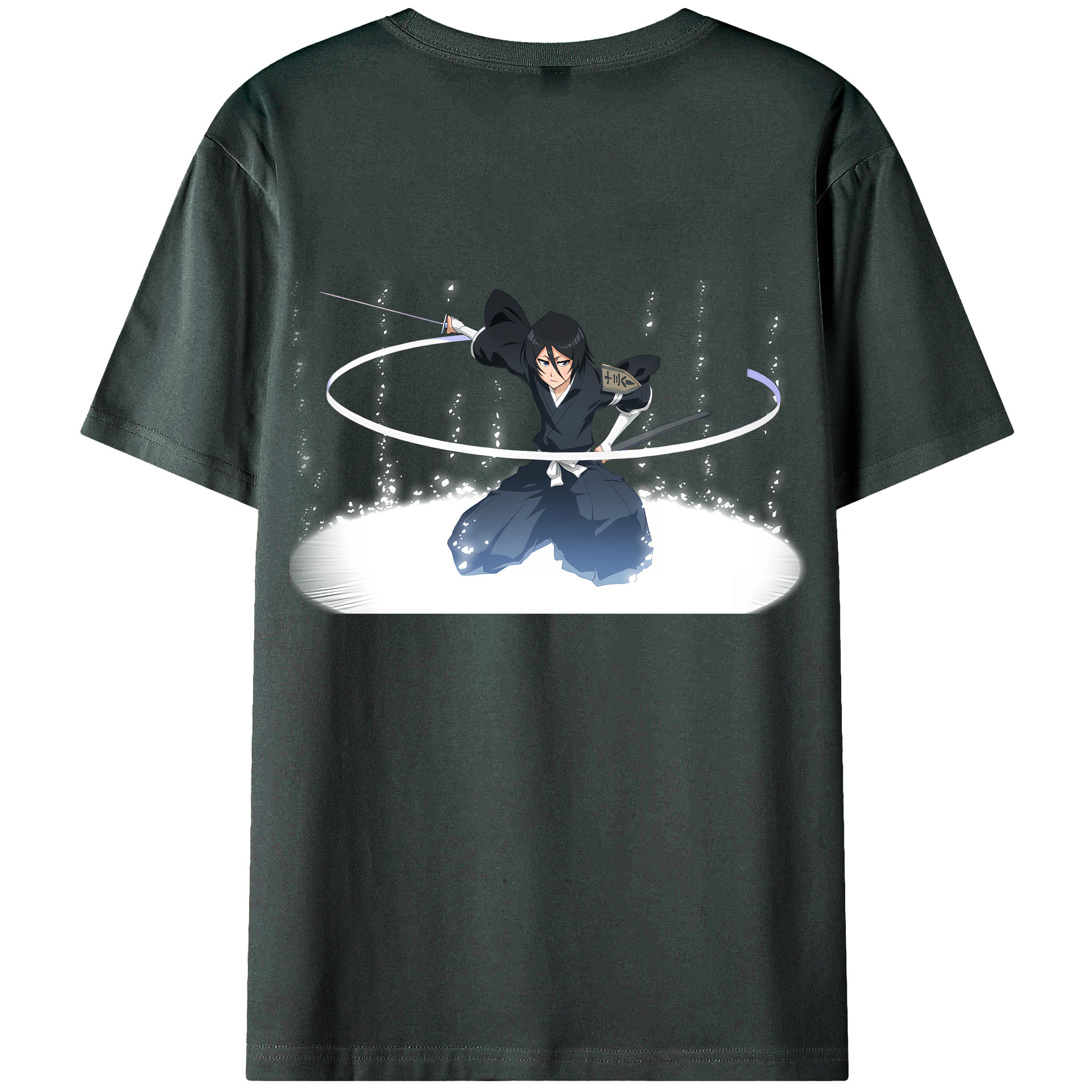 （画像用） ブリーチ 朽木ルキア BLEACH Kuchiki Rukia 綿100％ メンズ半袖Tシャツ（バックプリント） 通気性